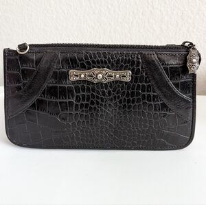 Brighton Croc Embossed Clutch with Bow